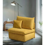 Fauteuil met bed, geel textiel thumbnail 2