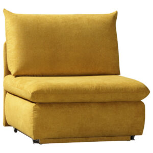Fauteuil met bed, geel textiel