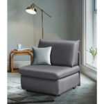 Fauteuil met bed, grijs textiel thumbnail 2