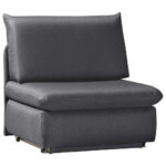Fauteuil met bed, grijs textiel thumbnail 1