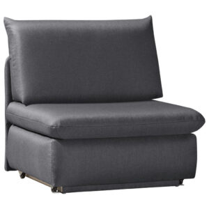 Fauteuil met bed, grijs textiel