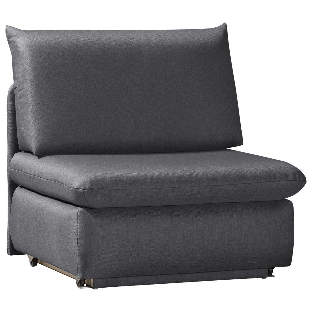 Fauteuil met bed, grijs textiel