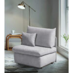 Fauteuil met bed, lichtgrijs textiel thumbnail 2