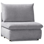 Fauteuil met bed, lichtgrijs textiel thumbnail 1