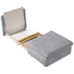 Fauteuil met bed, lichtgrijs textiel thumbnail 3