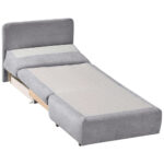 Fauteuil met bed, lichtgrijs textiel thumbnail 5