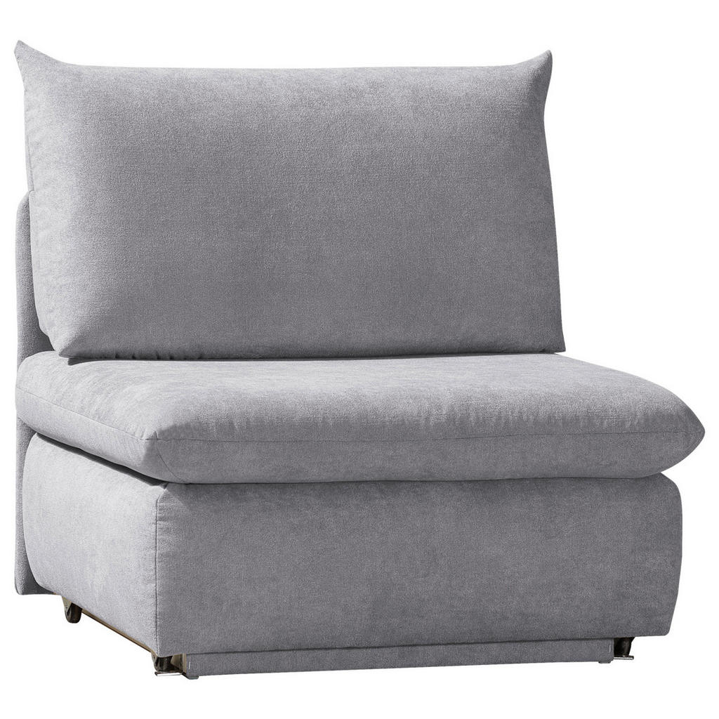 Fauteuil met bed, lichtgrijs textiel