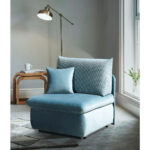 Fauteuil met bed, turquoise textiel thumbnail 2