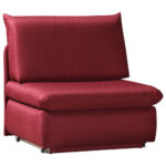 Fauteuil met bed, wijnrood textiel thumbnail 1