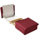Fauteuil met bed, wijnrood textiel thumbnail 3