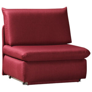Fauteuil met bed, wijnrood textiel