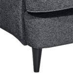 STOEL MET HOOFDSTEUN, antraciet textiel, materiaal hout thumbnail 6