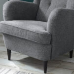 STOEL MET HOOFDSTEUN, antraciet textiel, materiaal hout thumbnail 7