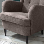 STOEL MET HOOFDSTEUN, bruin textiel, houtmateriaal thumbnail 7