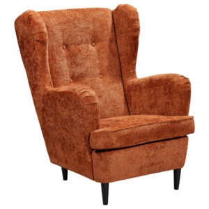 STOEL MET HOOFDSTEUN, terracotta textiel