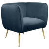 FAMSTOEL, blauw, goudkleurig hout, metaal, textiel