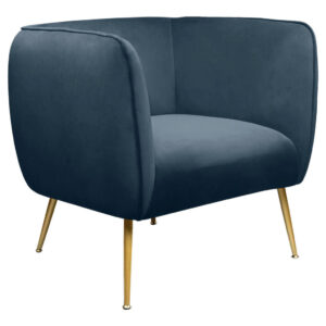 FAMSTOEL, blauw, goudkleurig hout, metaal, textiel