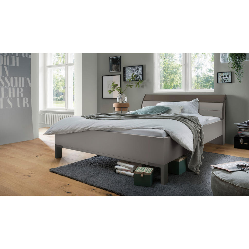 FUTONBED 160 cm x 200 cm, houtmateriaal grijs
