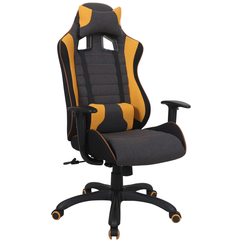 GAMING STOEL kunststof, textiel antraciet, oranje