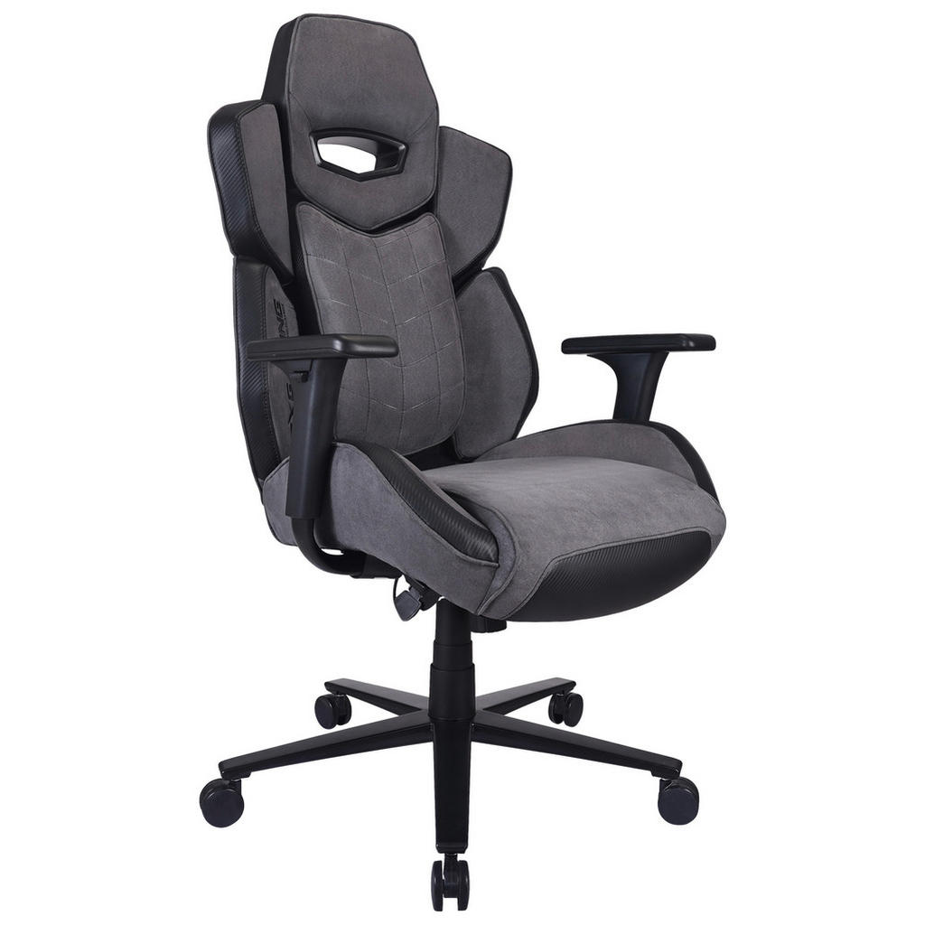 GAMING STOEL metaal, kunststof, textiel grijs, zwart