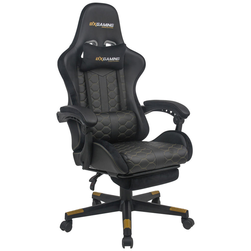 GAMING STOEL metaal, kunststof, textiel zwart