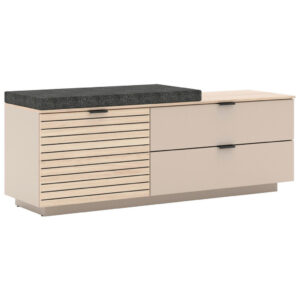 KLEDINGBANK antraciet, eiken, kamir