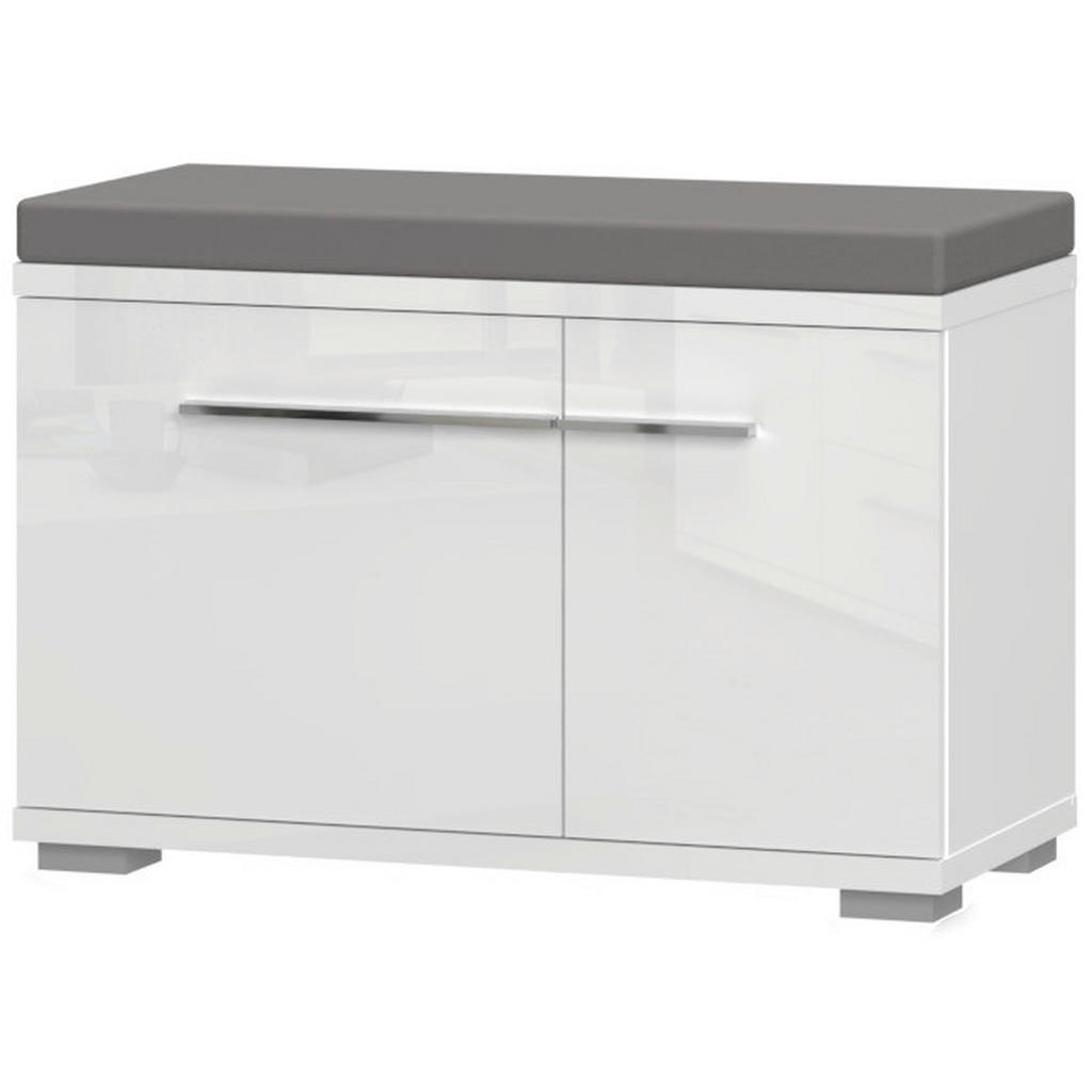GARDEROBE BANK wit, wit, hoogglans