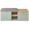 GARDEROBE BANK จพappelgroen, ambachtelijk eiken