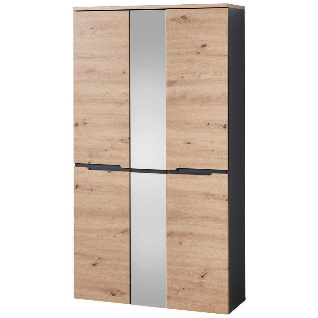 GARDEROBE in grafietkleur, ambachtelijk eikenhout