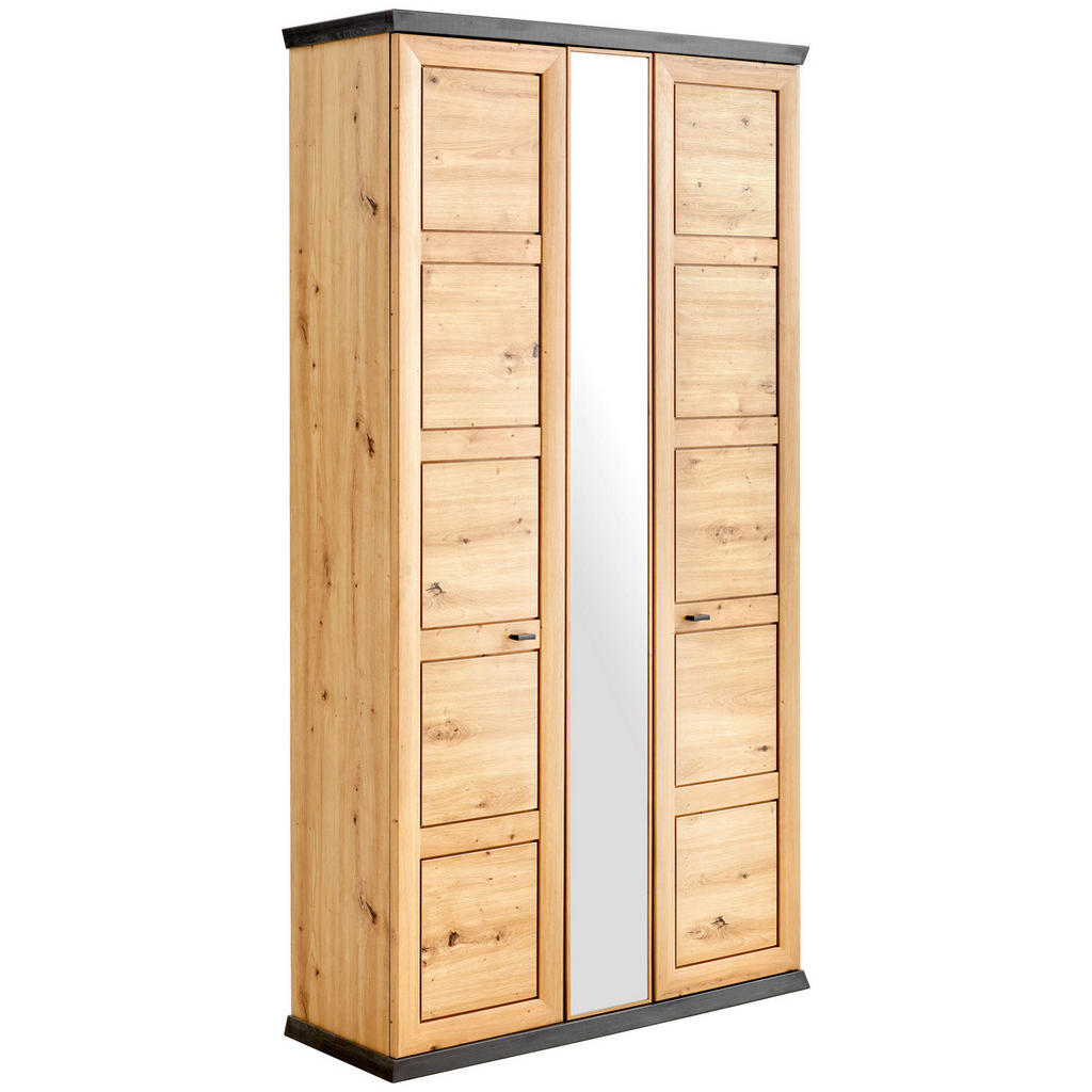 GARDEROBE zwart, ambachtelijk eiken