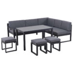 EETKAMERSET stof aluminium, staal thumbnail 2