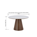 EETTAFEL, gefineerd wit eiken, walnootkleur thumbnail 2