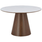 EETTAFEL, gefineerd wit eiken, walnootkleur thumbnail 1