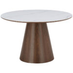 EETTAFEL, gefineerd wit eiken, walnootkleur thumbnail 3