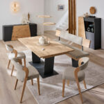 EETTAFEL, gefineerd, meerlaags paneel van massief hout (paneelplaat) grafietkleurig wild eiken, wild eiken thumbnail 2
