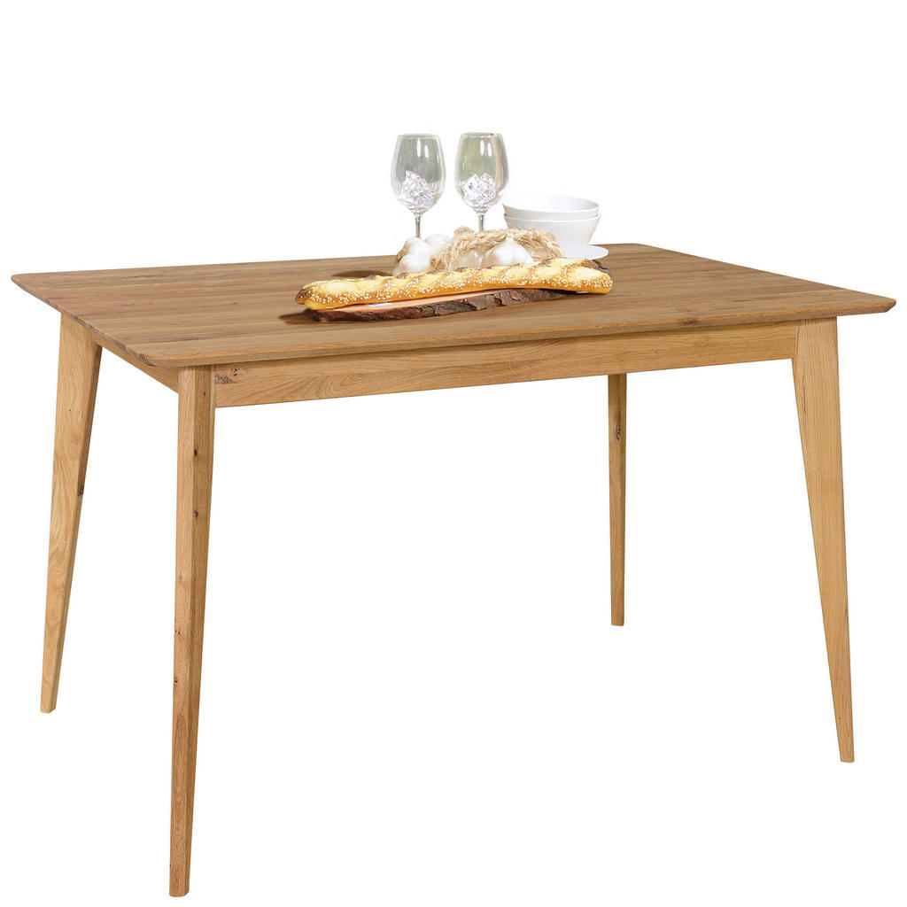 EETTAFEL, massief eikenkleurig wild eiken