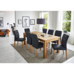 EETTAFEL, massief eikenkleurig eikenhout thumbnail 3