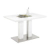 EETTAFEL, wit, roestvrij staalkleur
