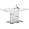 EETTAFEL, wit, roestvrij staalkleur
