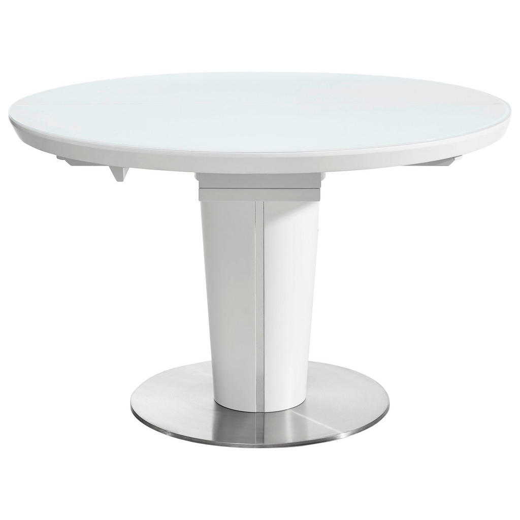 EETTAFEL, wit, roestvrij staalkleur