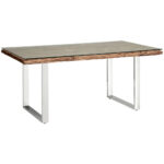 EETTAFEL, volledig massief oud naturel gekleurd hout thumbnail 1
