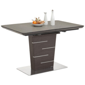 EETTAFEL, roestvrij staalkleur, donkergrijs