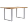EETTAFEL, volledig massief acaciawit, acaciakleur