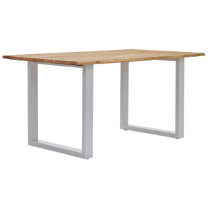 EETTAFEL, volledig massief acaciawit, acaciakleur