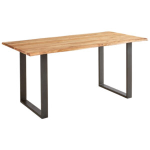 EETTAFEL, volledig massief acaciazwart, acaciakleur