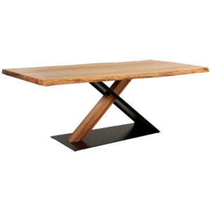 EETTAFEL, volledig massief acaciazwart, acaciakleur