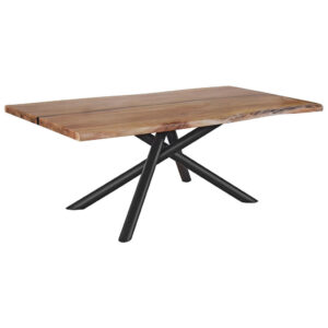 EETTAFEL, volledig massief acaciazwart, acaciakleur