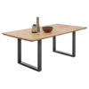 EETTAFEL, massief zwart eiken, eikenkleur