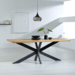 EETTAFEL, massief eikenkleurig wild eiken thumbnail 5