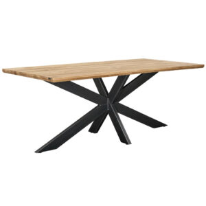 EETTAFEL, massief eikenkleurig wild eiken